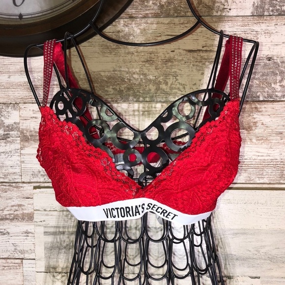 Victoria’s Secret Bra red lace bling bra lounger size small vs bra evening wear‍ - Picture 2 of 8